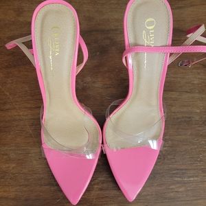 Pink Patent PVC Heels by Olivia Size 10